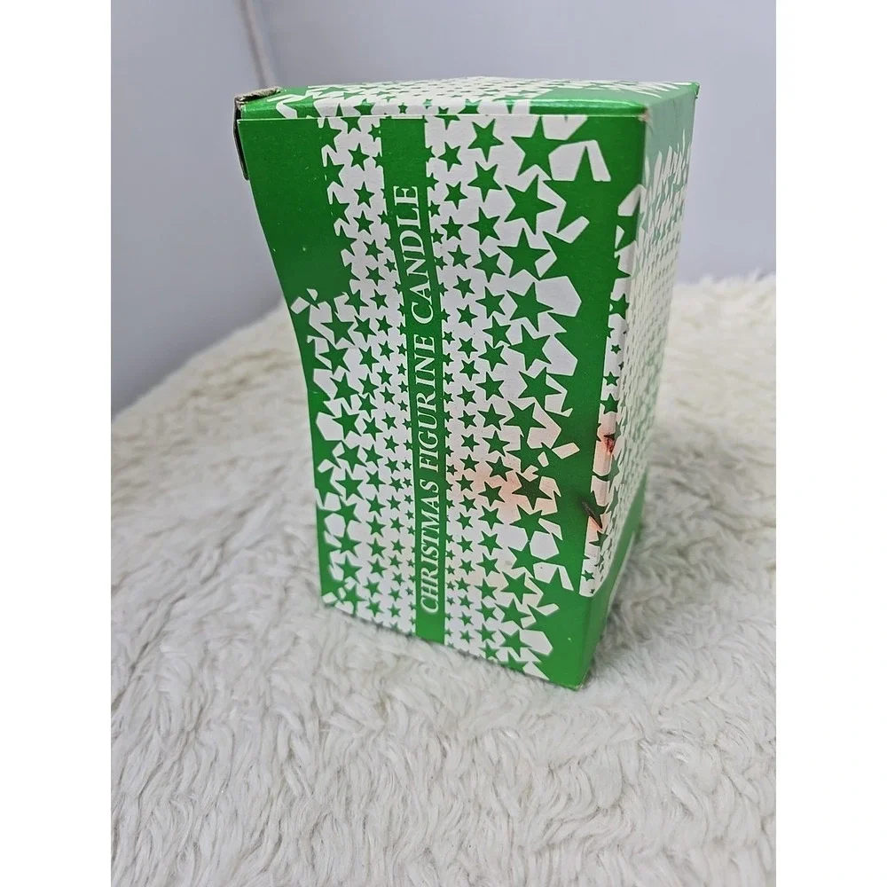 Vintage Christmas Pillar Candle Bells &‎ Holly Decor Retro MCM Unburned in Box